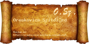 Oreskovics Szilárd névjegykártya
